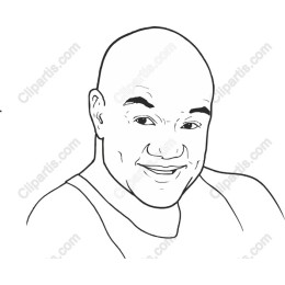 Cheerful Bald Character