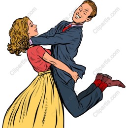 Retro Couple Embrace