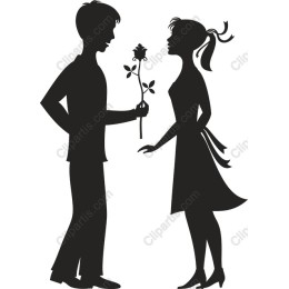 Romantic Couple with Rose