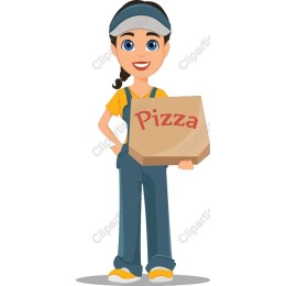 Cheerful Pizza Delivery Girl