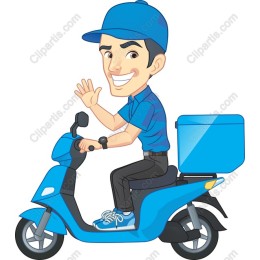 Cheerful Delivery Rider