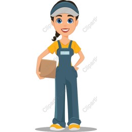 Cheerful Female Delivery Worker