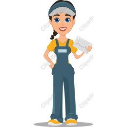 Cheerful Female Postal Worker