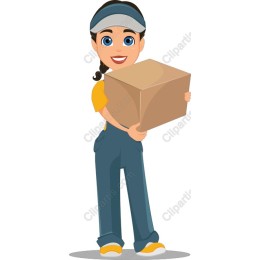 Cheerful Female Delivery Character