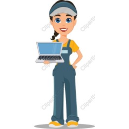 Confident Young Woman with Laptop