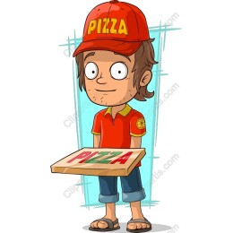 Cheerful Pizza Delivery Boy
