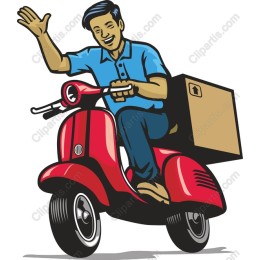 Cheerful Delivery Rider