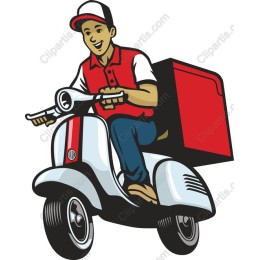 Cheerful Delivery Rider
