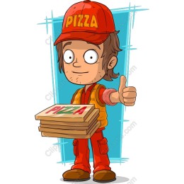 Cheerful Pizza Delivery Boy
