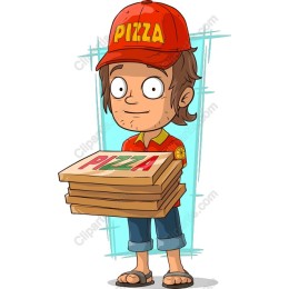 Cheerful Pizza Delivery Boy