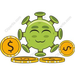 Cheerful Virus with Coins