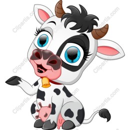 Playful Cartoon Cow