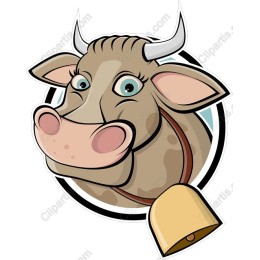 Charming Cartoon Cow Head