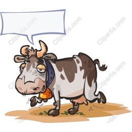Playful Cartoon Cow with Customizable Speech Bubble