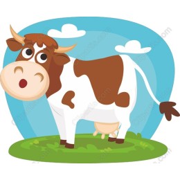 Playful Cartoon Cow