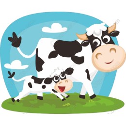 Adorable Cow and Calf