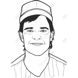 Baseball Player Line Art