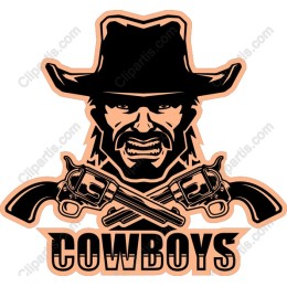 Fierce Cowboy with Revolvers