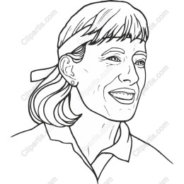 Smiling Woman Line Art