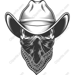Cowboy Skull with Bandana