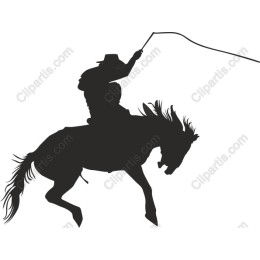 Wild West Cowboy on Horseback