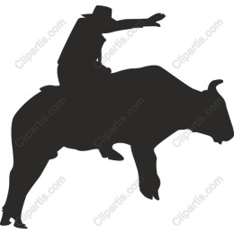 Cowboy Riding Bucking Bull
