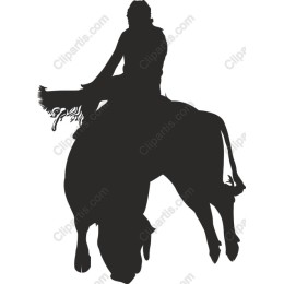 Cowboy on Bucking Bull
