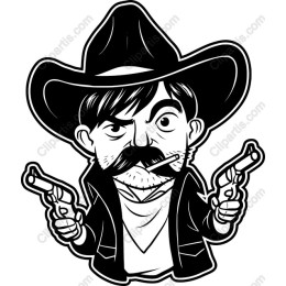 Wild West Cowboy with Dual Revolvers