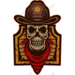 Cowboy Skull with Bandana