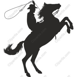 Cowboy on Rearing Horse