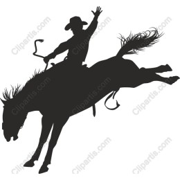 Dynamic Cowboy Riding Bucking Bronco