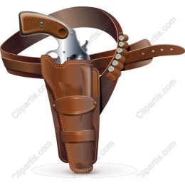 Vintage Leather Holster with Classic Revolver