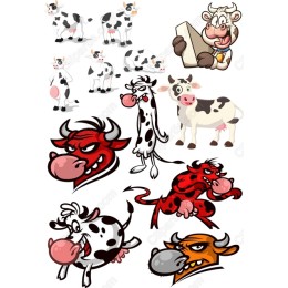 Cow Clipart Set - Whimsical Bundle