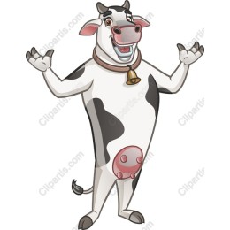 Cheerful Cartoon Cow