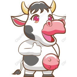 Cheerful Cartoon Cow