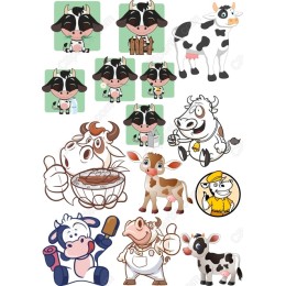 Cow Clipart Set - Whimsical Dairy