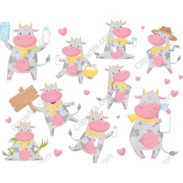 Charming Cartoon Cow Collection