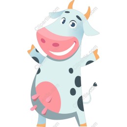 Cheerful Cartoon Cow