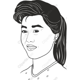 Joyful Woman Line Art