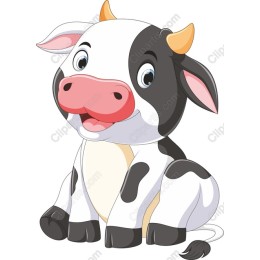 Cheerful Cartoon Cow