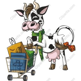 Whimsical Cow Shopping Cart