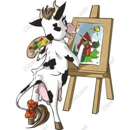 Whimsical Cow Artist