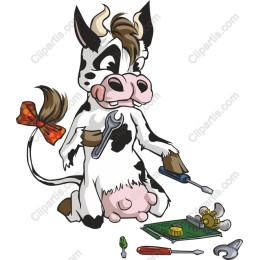 Whimsical Cow Engineer
