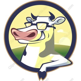 Cheerful Cow with Glasses