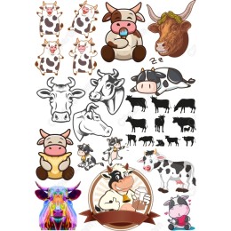 Cow Clipart Bundle: Adorable in and