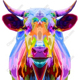 Abstract Colorful Cow