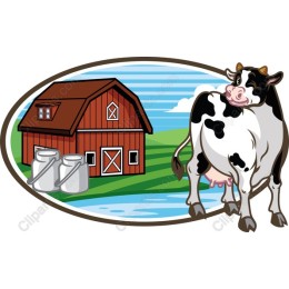 Farm Life - Cow and Barn