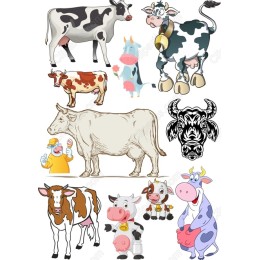 Cow Clipart Collection - Whimsical