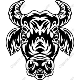 Decorative Bull in Black and White