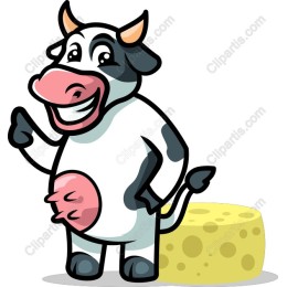 Cheerful Cow with Cheese